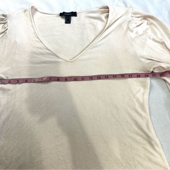 Forever 21 Blush Pink Long Balloon Sleeve V-neck Sweater Shirt Women’s Sz 2X - Picture 7 of 11